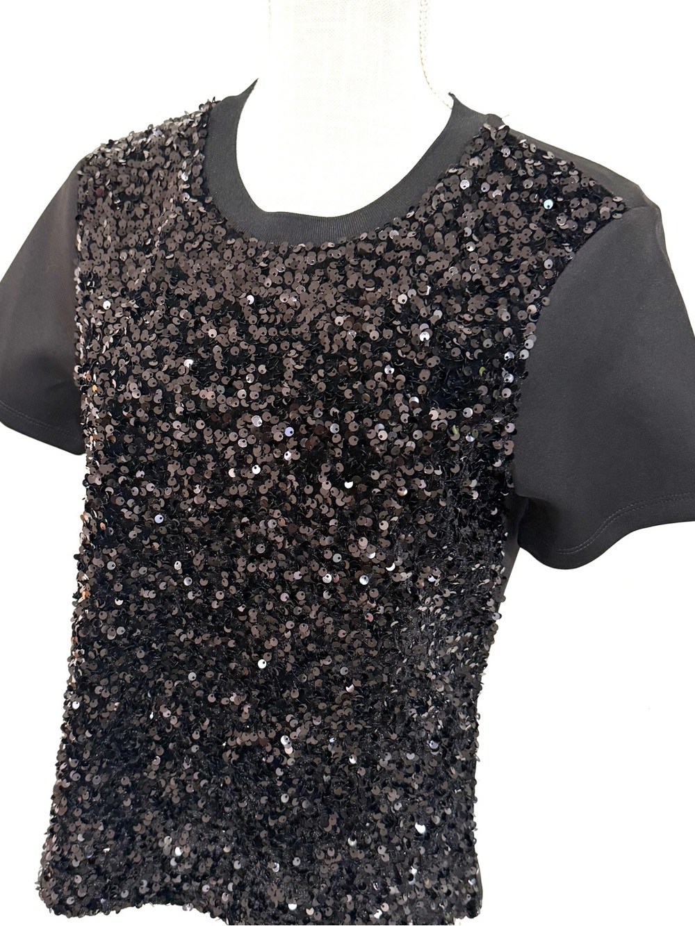 DKNY Black Sequins Top